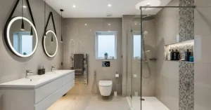 EN suite bathroom renovation modern luxury design with walk-in shower