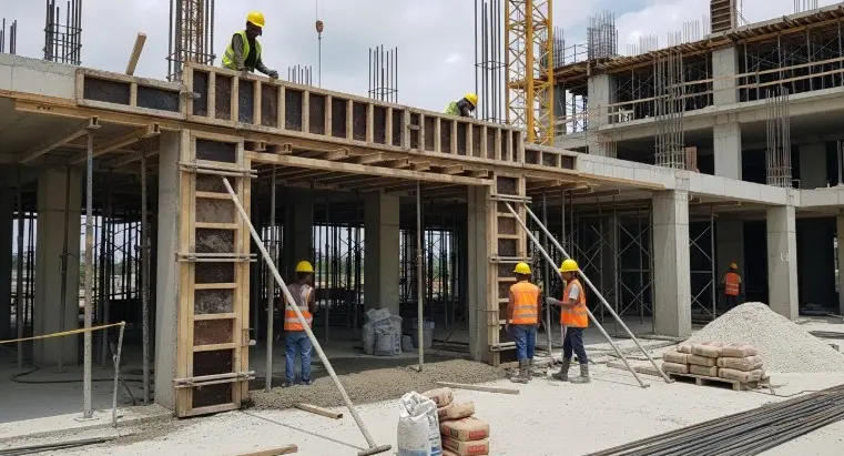 Lintel construction above door opening in hotel building structure