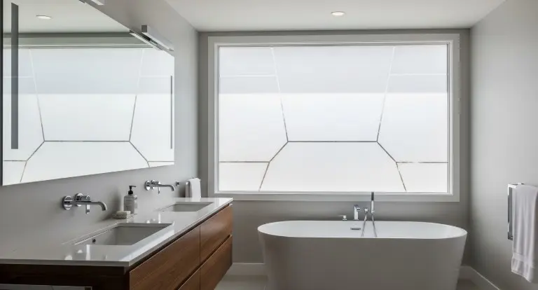 Modern bathroom window ideas with frosted glass design